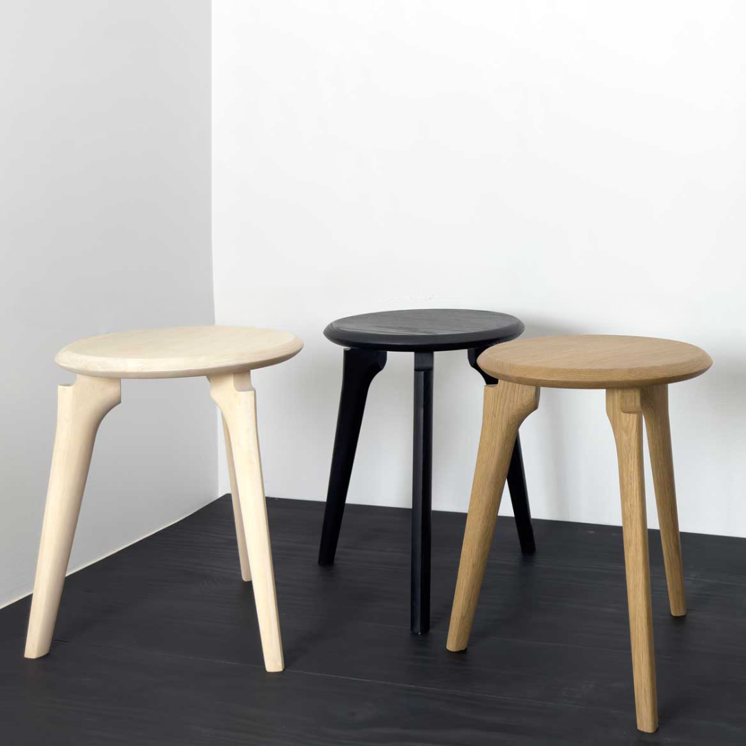 KHEM Hardwood Dining Height Milk Stool